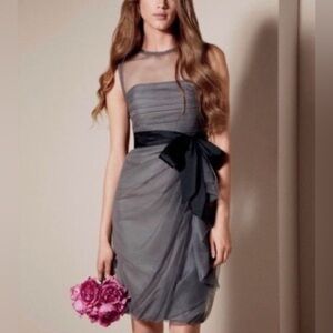 White by Vera Wang Charcoal Grey Tulle Dress Size 4